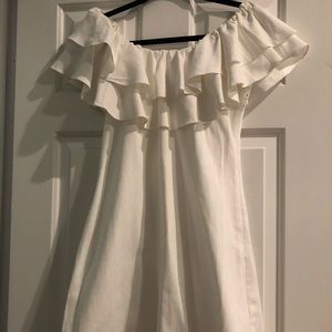 Adorable off the shoulder white dress!